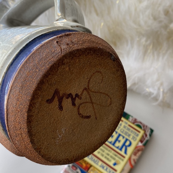 VINTAGE STONEWARE MAHON FACE MUG BEER LOVER FUNNY SIGNED HANDMADE Fathers Day - Picture 5 of 11